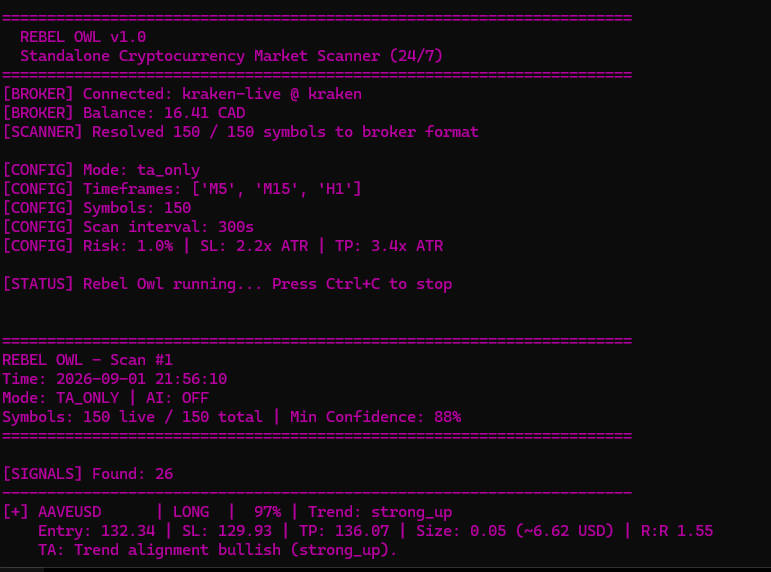 Rebel Owl Scanner signal output